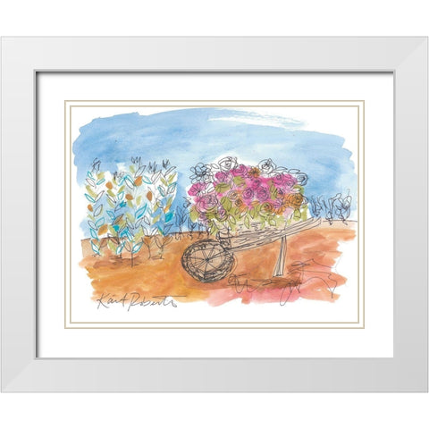 Grandads Garden White Modern Wood Framed Art Print with Double Matting by Roberts, Kait