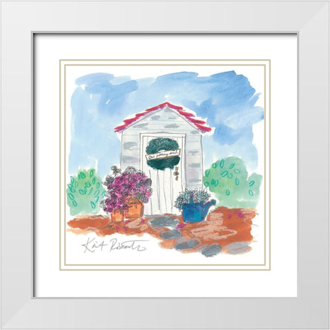 Our Potting Shed White Modern Wood Framed Art Print with Double Matting by Roberts, Kait