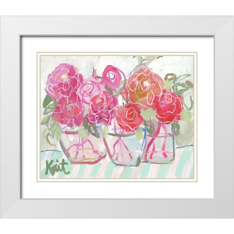 Delight in Blooms White Modern Wood Framed Art Print with Double Matting by Roberts, Kait