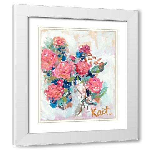 All Flowers Need Time White Modern Wood Framed Art Print with Double Matting by Roberts, Kait