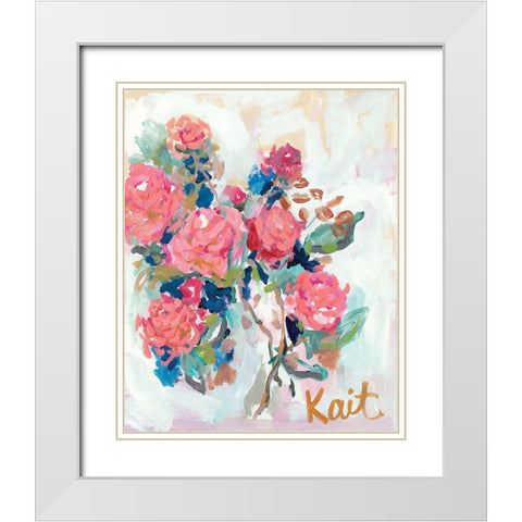 All Flowers Need Time White Modern Wood Framed Art Print with Double Matting by Roberts, Kait