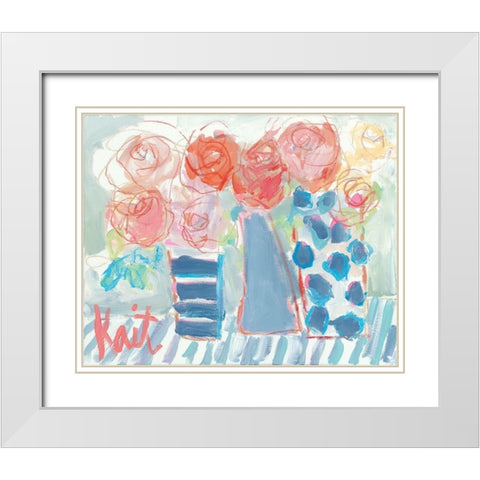 Tea Party White Modern Wood Framed Art Print with Double Matting by Roberts, Kait