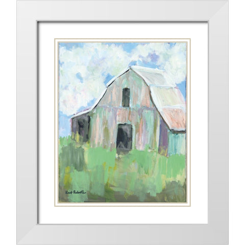 Pastel Barn I White Modern Wood Framed Art Print with Double Matting by Roberts, Kait