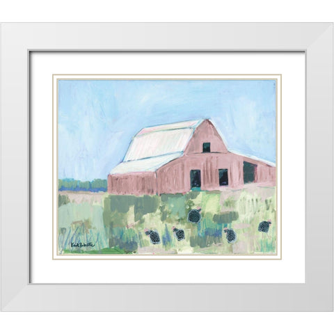 Pastel Barn II White Modern Wood Framed Art Print with Double Matting by Roberts, Kait