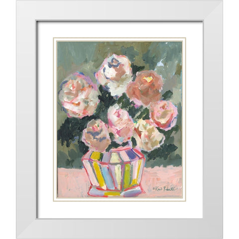 Flowers for Brenda White Modern Wood Framed Art Print with Double Matting by Roberts, Kait