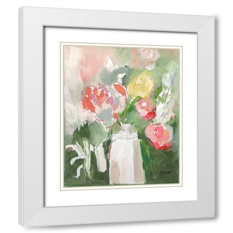 Flowers for Diane White Modern Wood Framed Art Print with Double Matting by Roberts, Kait