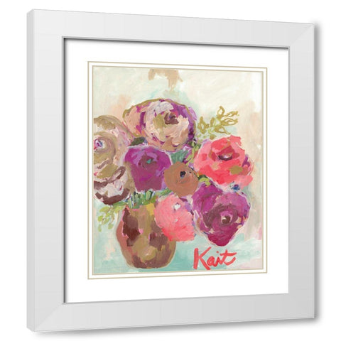 Heart Healing Flowers White Modern Wood Framed Art Print with Double Matting by Roberts, Kait