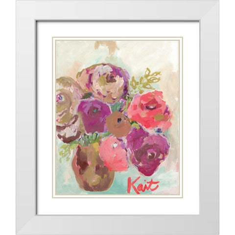 Heart Healing Flowers White Modern Wood Framed Art Print with Double Matting by Roberts, Kait