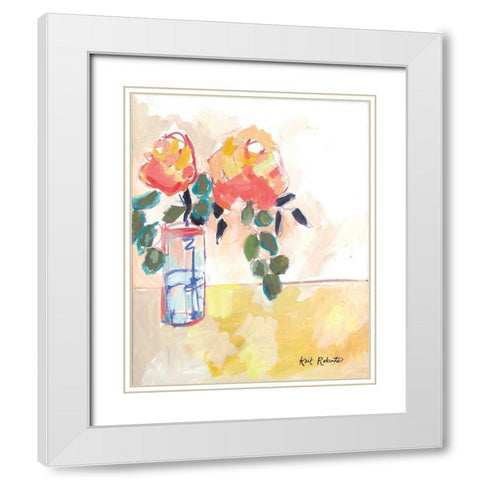 Flowers for Judy White Modern Wood Framed Art Print with Double Matting by Roberts, Kait