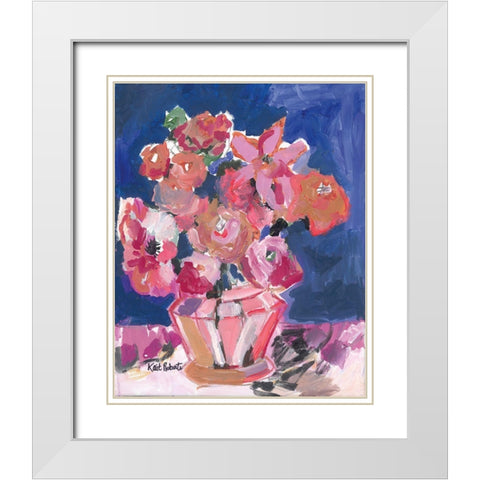 Flowers for Barbara White Modern Wood Framed Art Print with Double Matting by Roberts, Kait