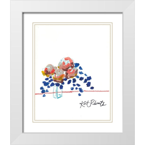 Kitchen Flowers White Modern Wood Framed Art Print with Double Matting by Roberts, Kait