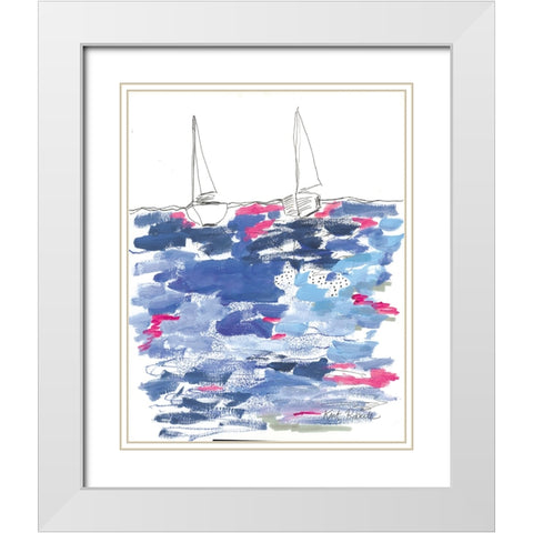 View From the Beach House White Modern Wood Framed Art Print with Double Matting by Roberts, Kait