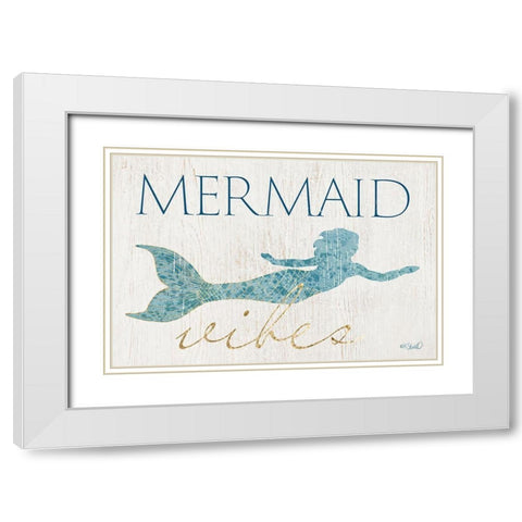 Mermaid Wishes White Modern Wood Framed Art Print with Double Matting by Sherrill, Kate