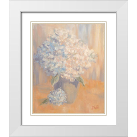 Hydrangeas in the Morning Light White Modern Wood Framed Art Print with Double Matting by Sherrill, Kate