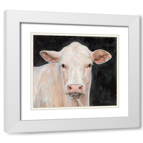 Moo-licious White Modern Wood Framed Art Print with Double Matting by Sherrill, Kate