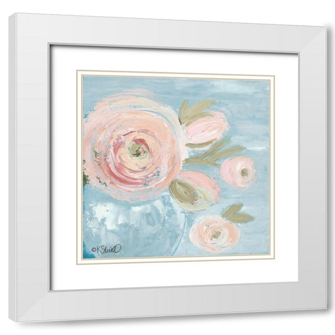 Joyful Blooms White Modern Wood Framed Art Print with Double Matting by Sherrill, Kate