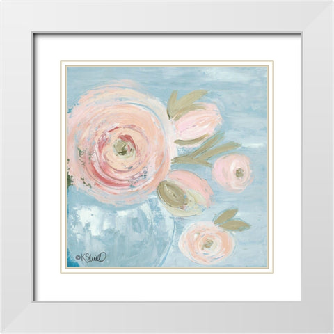 Joyful Blooms White Modern Wood Framed Art Print with Double Matting by Sherrill, Kate