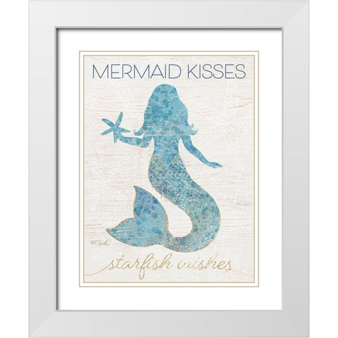 Mermaid Kisses White Modern Wood Framed Art Print with Double Matting by Sherrill, Kate