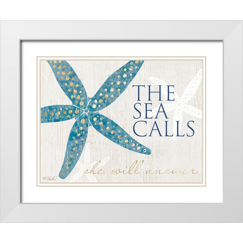 The Sea Calls White Modern Wood Framed Art Print with Double Matting by Sherrill, Kate
