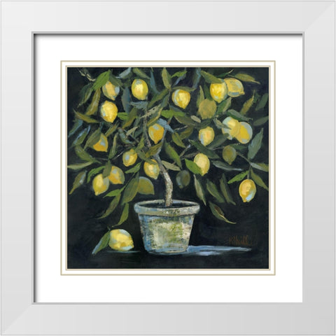 Lemon Tree White Modern Wood Framed Art Print with Double Matting by Sherrill, Kate