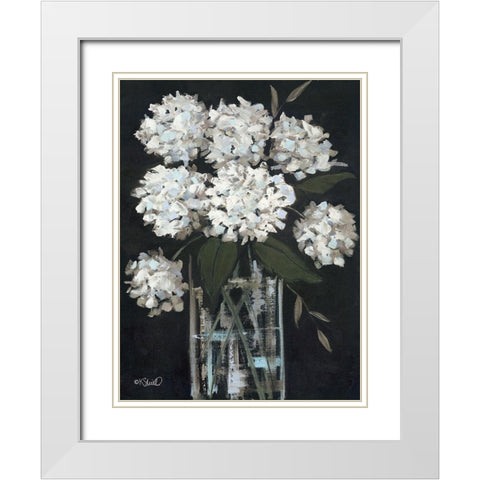 White Hydrangeas I White Modern Wood Framed Art Print with Double Matting by Sherrill, Kate