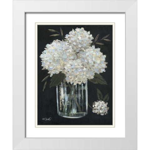 White Hydrangeas II White Modern Wood Framed Art Print with Double Matting by Sherrill, Kate