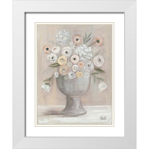 Floral Bouquet White Modern Wood Framed Art Print with Double Matting by Sherrill, Kate