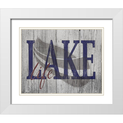 Lake Life White Modern Wood Framed Art Print with Double Matting by Sherrill, Kate