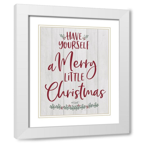 Merry Little Christmas    White Modern Wood Framed Art Print with Double Matting by Sherrill, Kate