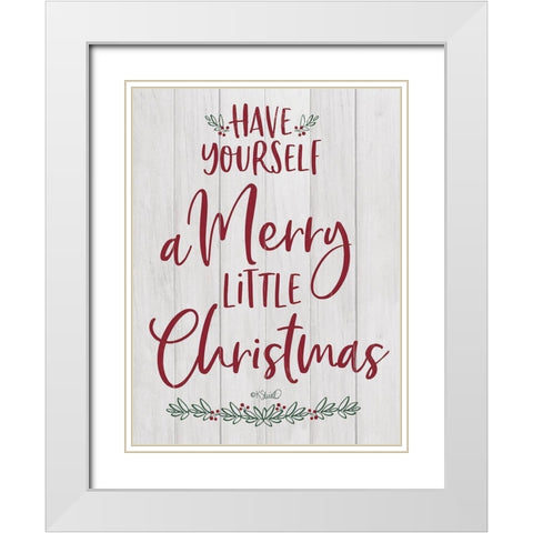 Merry Little Christmas    White Modern Wood Framed Art Print with Double Matting by Sherrill, Kate