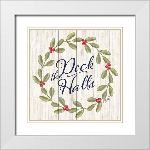Deck the Halls     White Modern Wood Framed Art Print with Double Matting by Sherrill, Kate