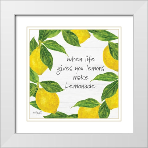 Make Lemonade     White Modern Wood Framed Art Print with Double Matting by Sherrill, Kate