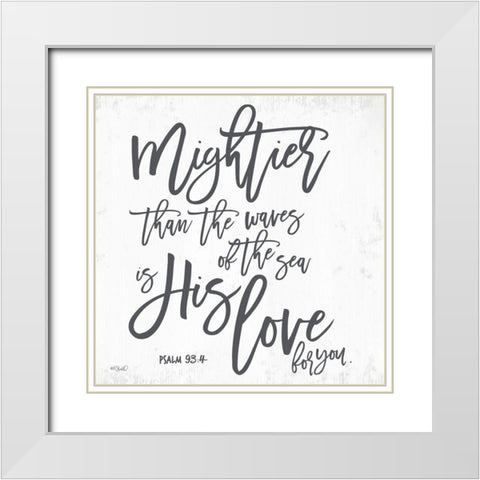 Mightier than the Waves   White Modern Wood Framed Art Print with Double Matting by Sherrill, Kate