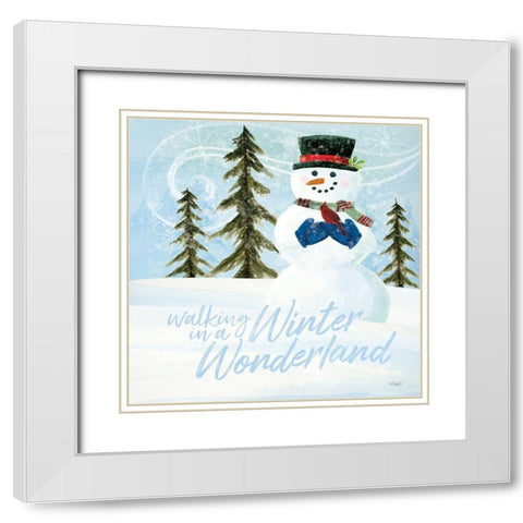 Walking in a Winter Wonderland White Modern Wood Framed Art Print with Double Matting by Sherrill, Kate
