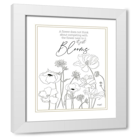 It Just Blooms White Modern Wood Framed Art Print with Double Matting by Sherrill, Kate