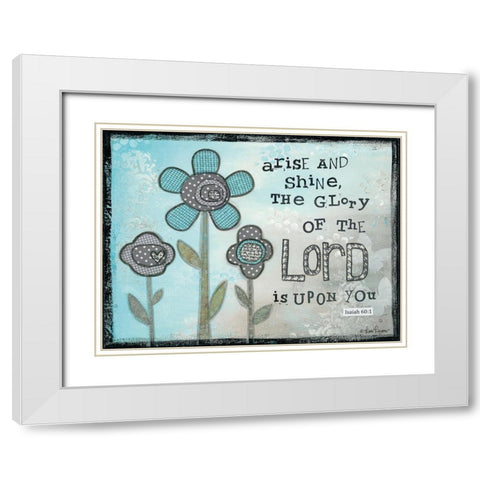 Arise and Shine White Modern Wood Framed Art Print with Double Matting by Larson, Lisa