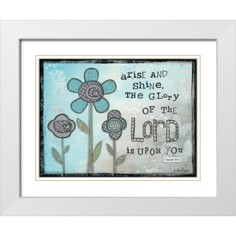 Arise and Shine White Modern Wood Framed Art Print with Double Matting by Larson, Lisa