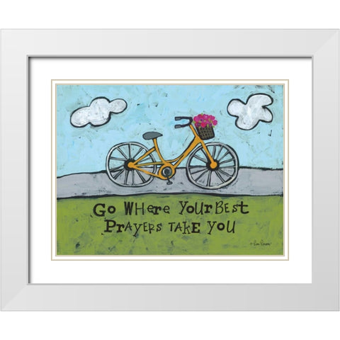 Best Prayers White Modern Wood Framed Art Print with Double Matting by Larson, Lisa