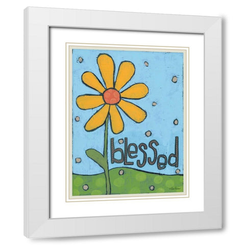 Blessed White Modern Wood Framed Art Print with Double Matting by Larson, Lisa