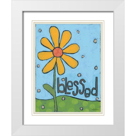Blessed White Modern Wood Framed Art Print with Double Matting by Larson, Lisa