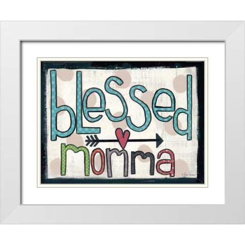 Blessed Momma White Modern Wood Framed Art Print with Double Matting by Larson, Lisa