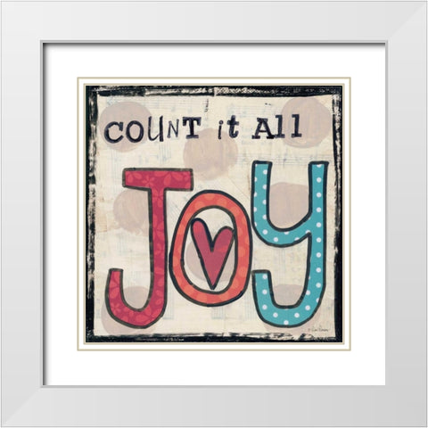 Count It All Joy White Modern Wood Framed Art Print with Double Matting by Larson, Lisa