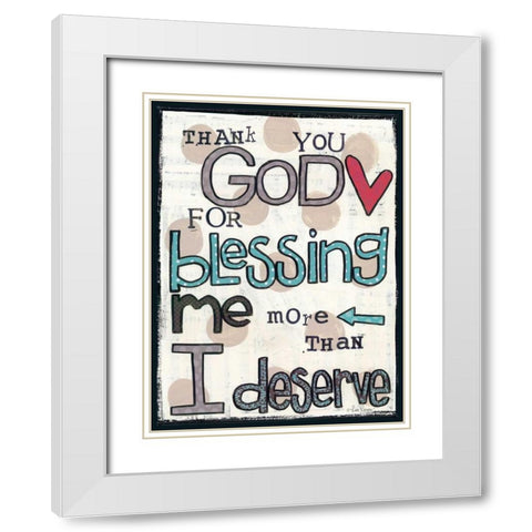 Thank You God White Modern Wood Framed Art Print with Double Matting by Larson, Lisa