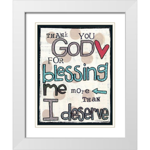 Thank You God White Modern Wood Framed Art Print with Double Matting by Larson, Lisa