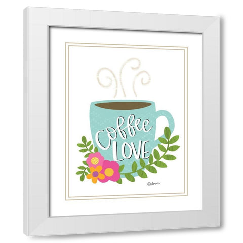 Coffee Love White Modern Wood Framed Art Print with Double Matting by Larson, Lisa