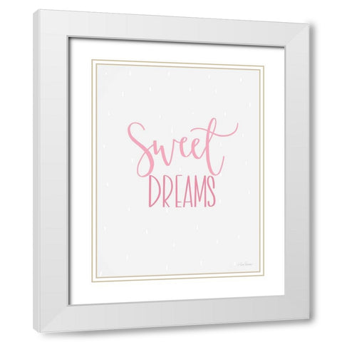 Sweet Dreams White Modern Wood Framed Art Print with Double Matting by Larson, Lisa