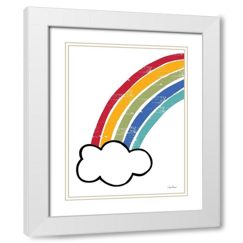 Happy Rainbow I White Modern Wood Framed Art Print with Double Matting by Larson, Lisa
