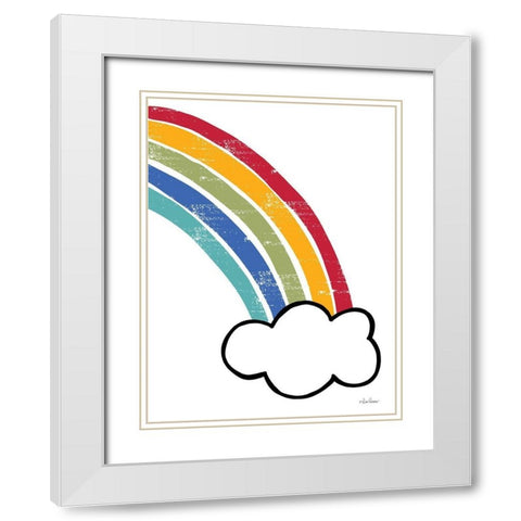 Happy Rainbow II White Modern Wood Framed Art Print with Double Matting by Larson, Lisa