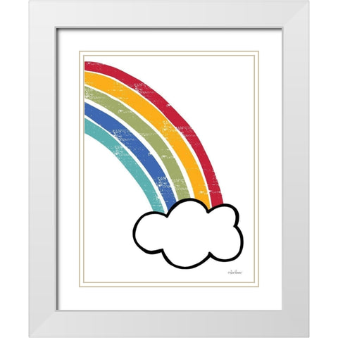 Happy Rainbow II White Modern Wood Framed Art Print with Double Matting by Larson, Lisa