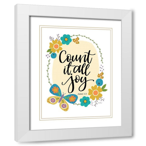 Count It All Joy White Modern Wood Framed Art Print with Double Matting by Larson, Lisa